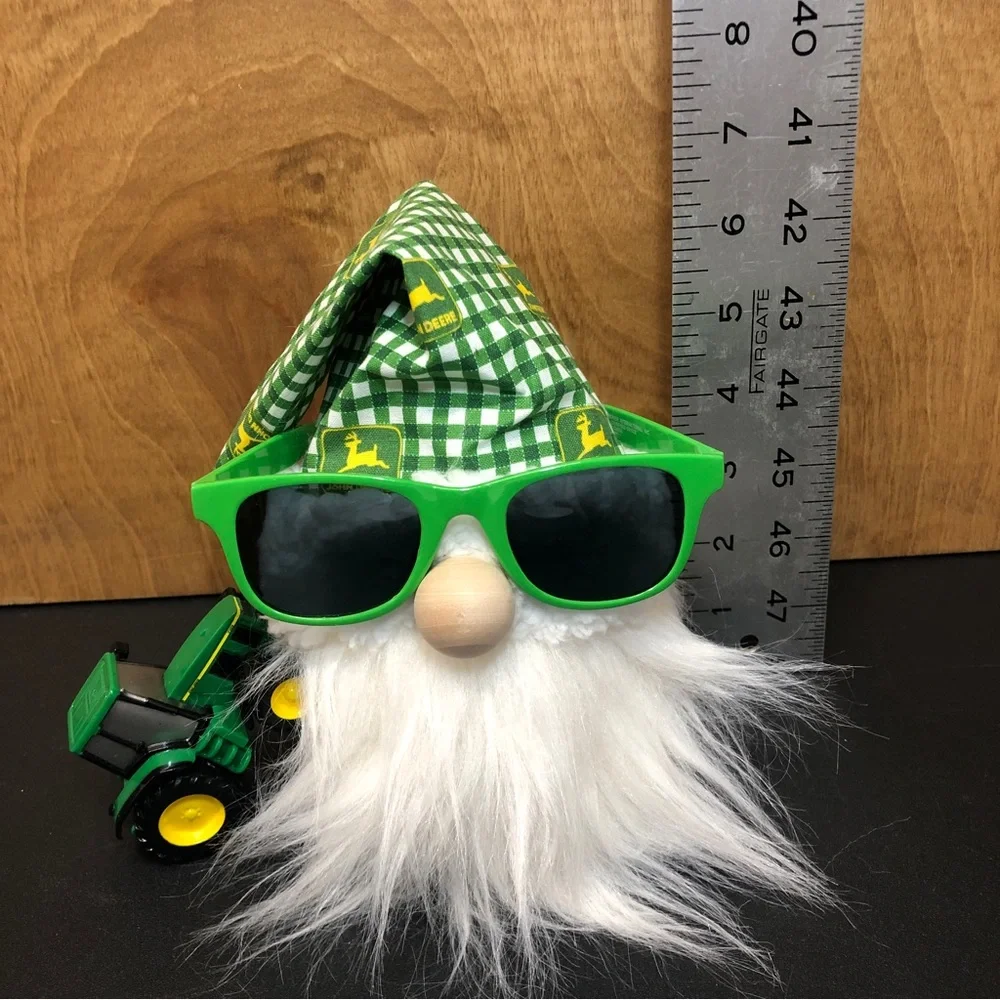 John Deere Gnome Green Yellow White Vintage Tractor Farmer Gift Sunglasses - Picture 8 of 8